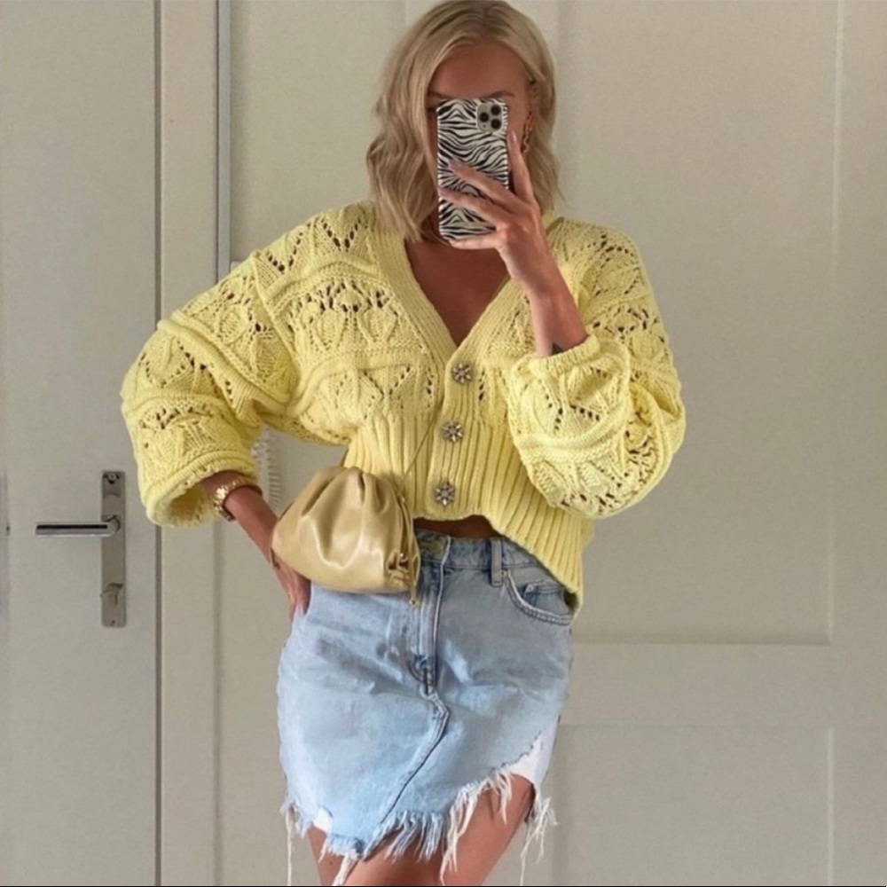 Zara crochet cropped sweater